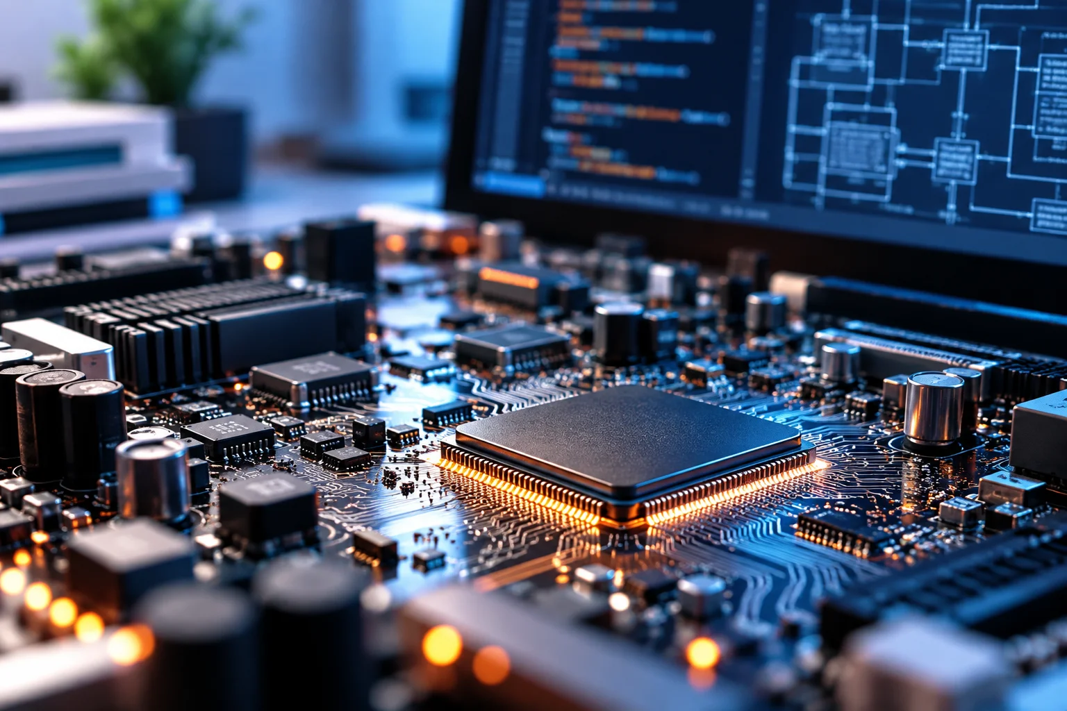 Circuit board representing engineering and computer science research